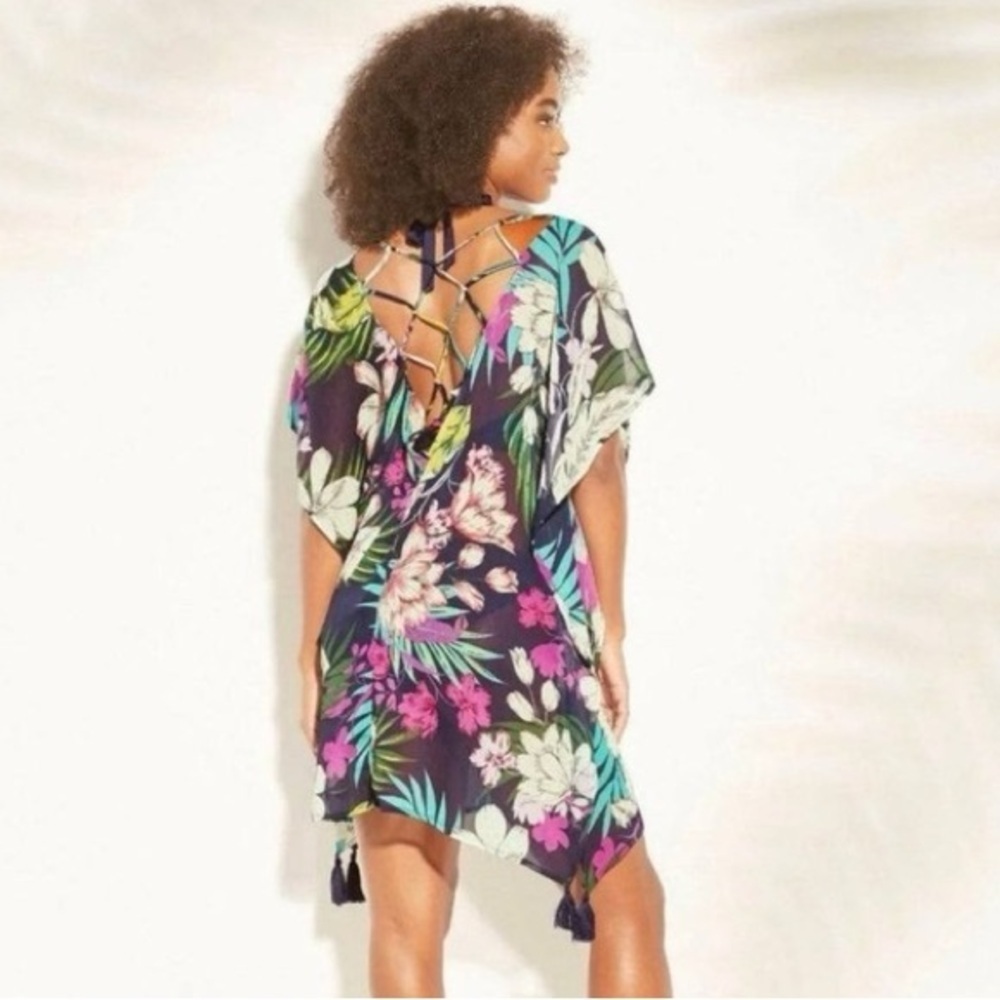 *KONA SOL* Multicolor Floral Swim Coverup Size Medium